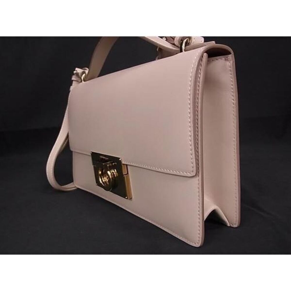 Salvatore Ferragamo Gancini Leather 2way Shoulder Bag Beige - Picture 3 of 7